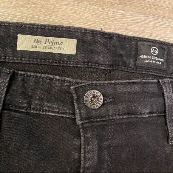 NEW AG PRIMA MID-RISE CIGARETTE JEANS MIDNIGHT BLACK 31R ADRIANO GOLDSCHMIED - Picture 9 of 16